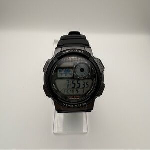 Casio AE-1000W Black Digital World Time Watch with Illuminator